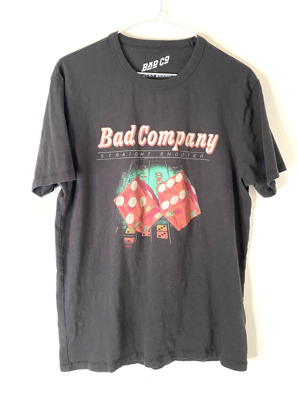 Lucky Brand x Bad Company Straight Shooter Black Band Graphic Tee Rock